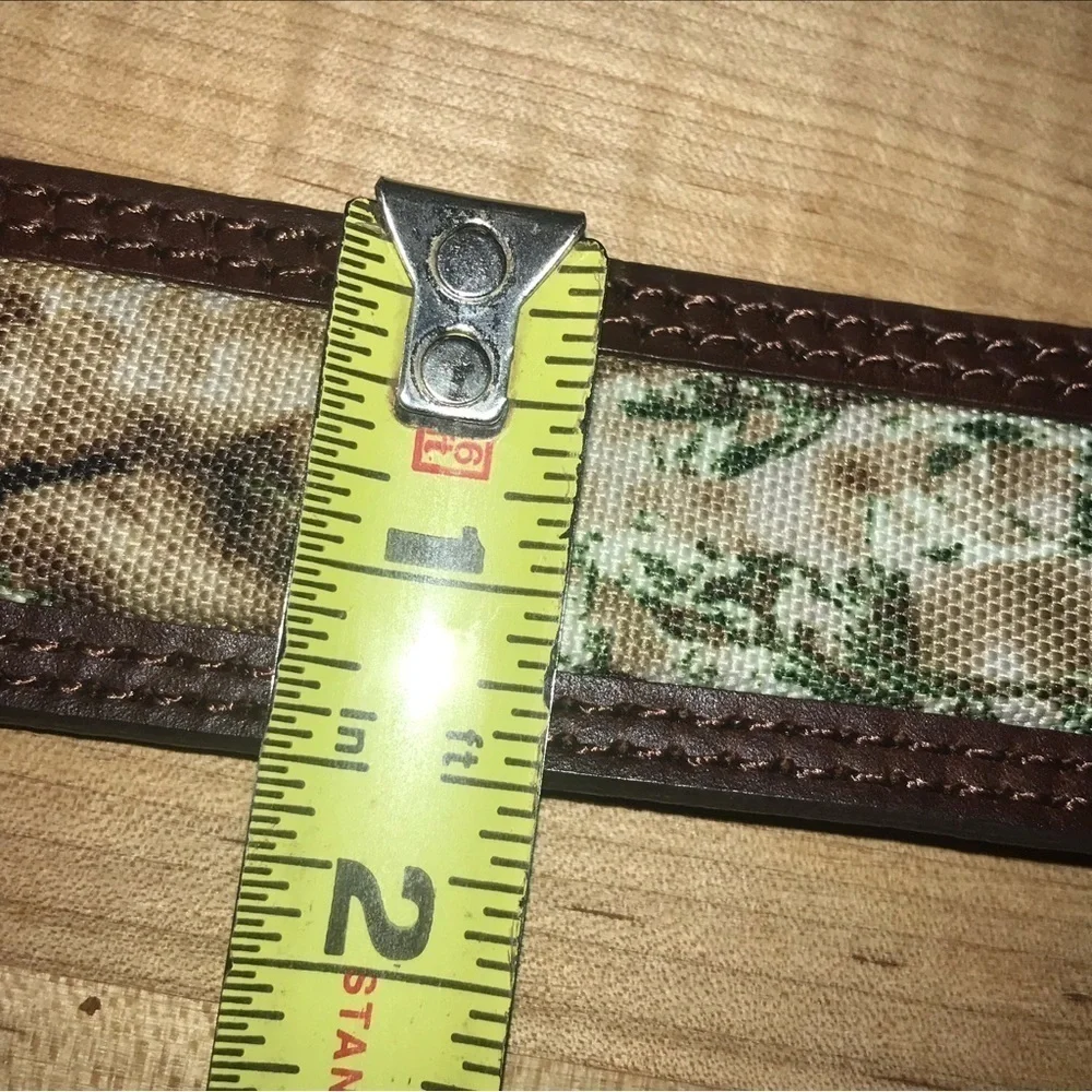 Cabela's Men's Leather & Cotton Camouflage Belt Size 40 Brown